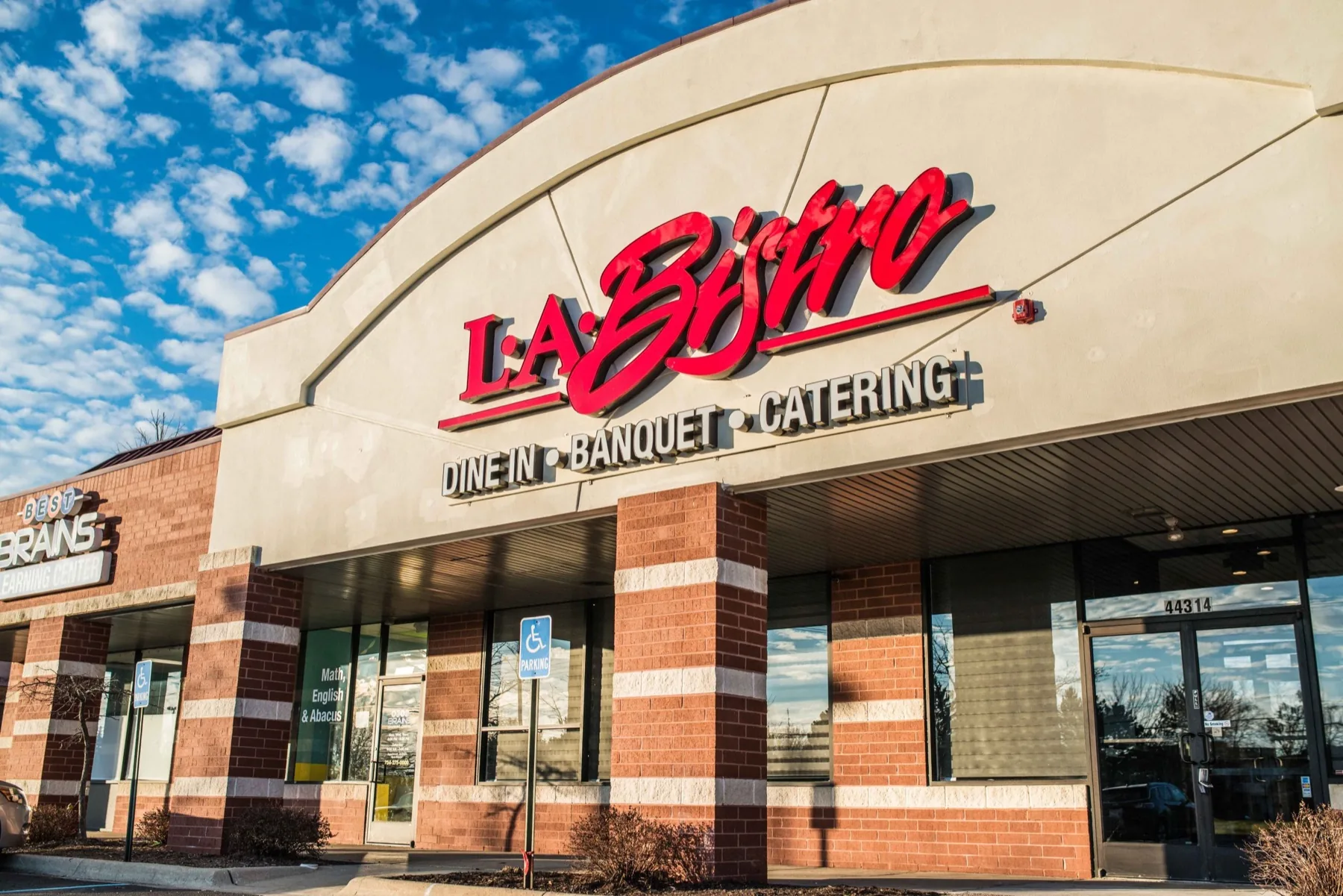 Exterior of L.A. Bistro Canton on Cherry Hill Road