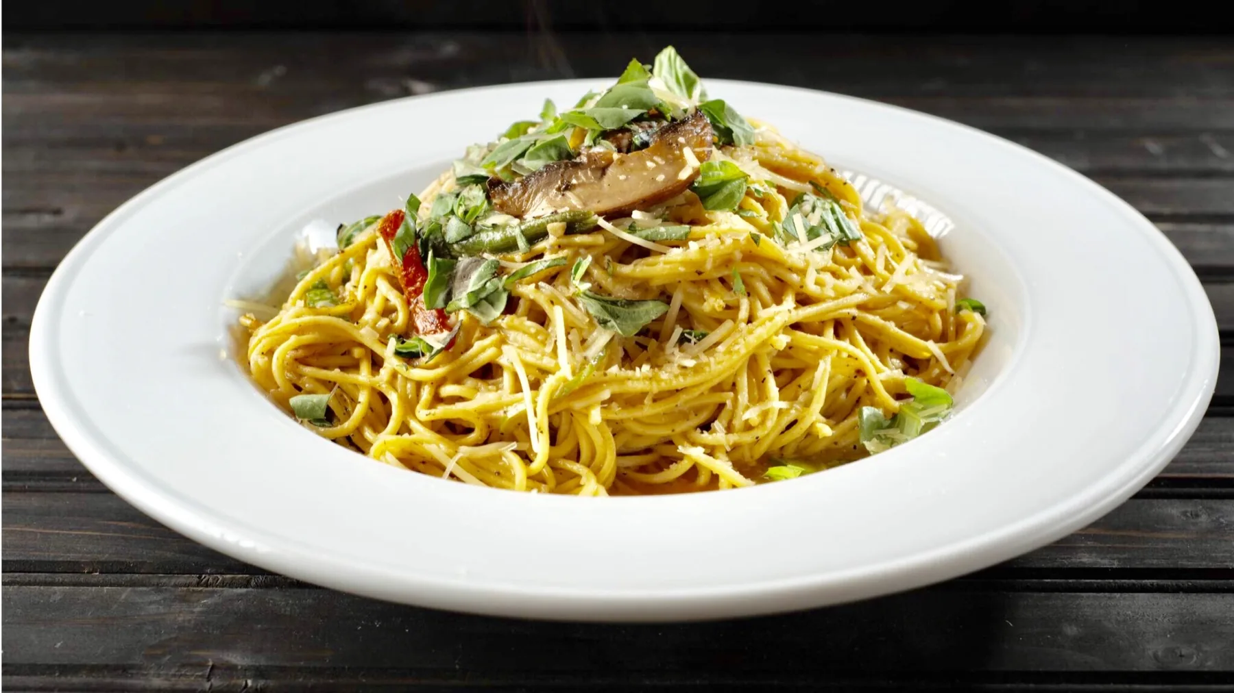 A fresh pasta dish finished with Parmesan